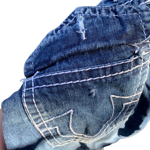 VINTAGE True Religion Jeans Size 34 JOHNNY SUPER T Blue - Picture 7 of 7